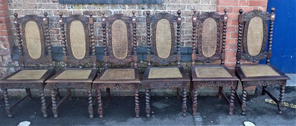 SIX REPRODUCTION CAROLEAN STYLE CHAIRS