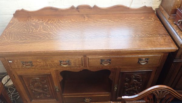 A LATE VICTORIAN OAK SIDEBOARD BASE