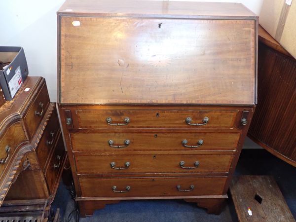 AN EDWARDIAN MAHOGANY BUREAU