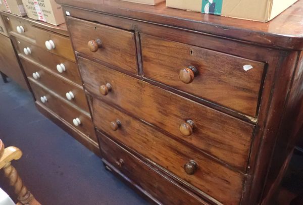 A VICTORIAN PAINTED PINE CHEST OF DRAWERS