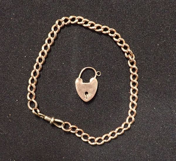 A 9CT ROSE GOLD CURB-LINK BRACELET