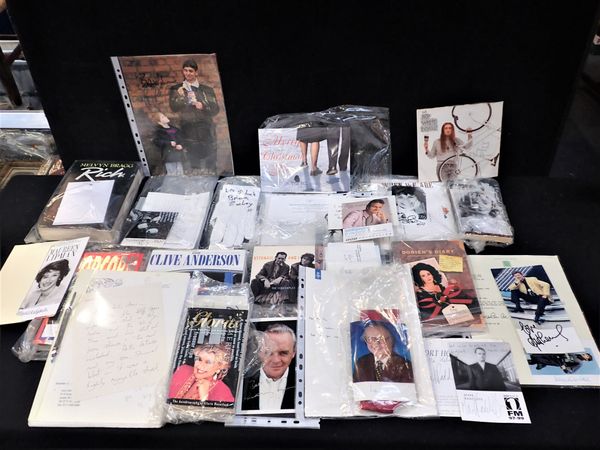 A QUANTITY OF CELEBRITY SIGNED BOOKS, PHOTOGRAPHS AND EMPHEMERA