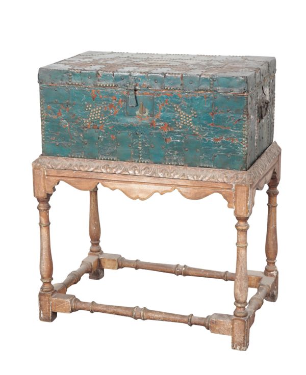 A 19TH CENTURY CHEST ON STAND