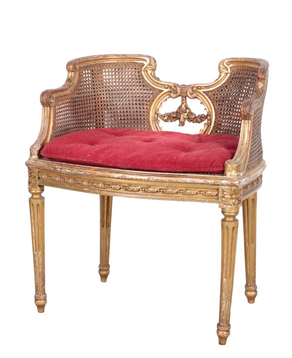 A REGENCY GILTWOOD DRESSING CHAIR