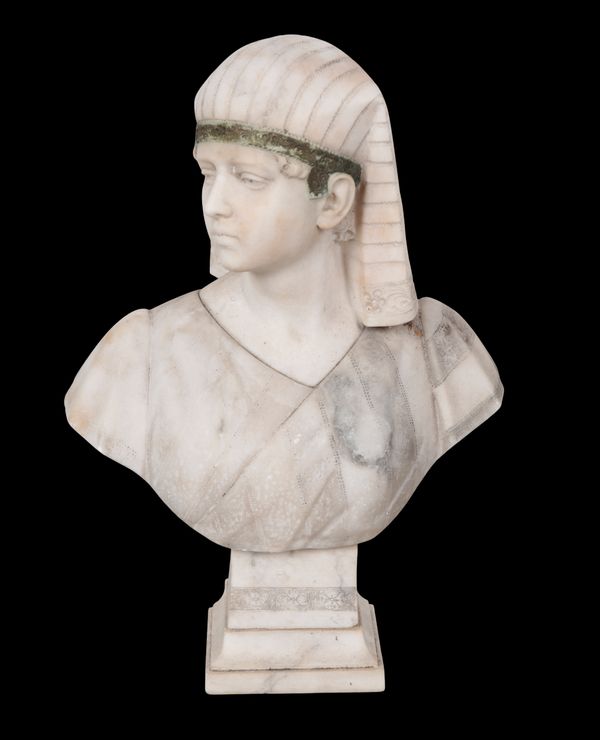 PROFFESOR A. LESSI., A STONE BUST OF A PHARAOH