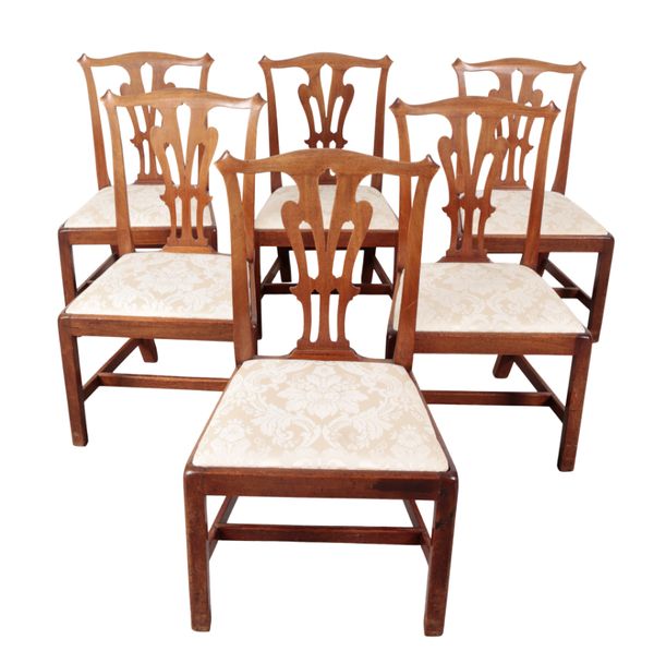 A SET OF SIX GEORGE III MAHOGANY DINING CHAIRS