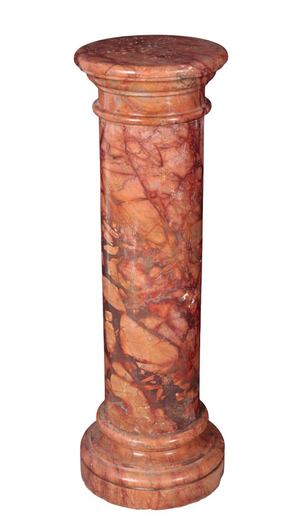 A MARBLE COLUMNAR PLINTH