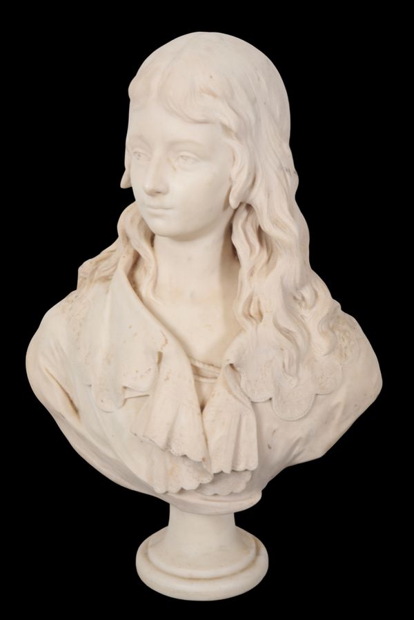 A MARBLE BUST OF A YOUNG MAN, POSSIBLY BY JACQUES BOERO