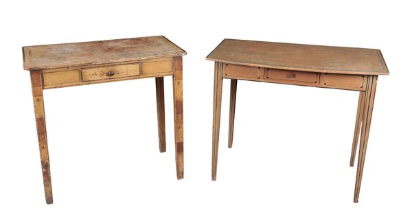 TWO PAINTED PINE SIDE TABLES