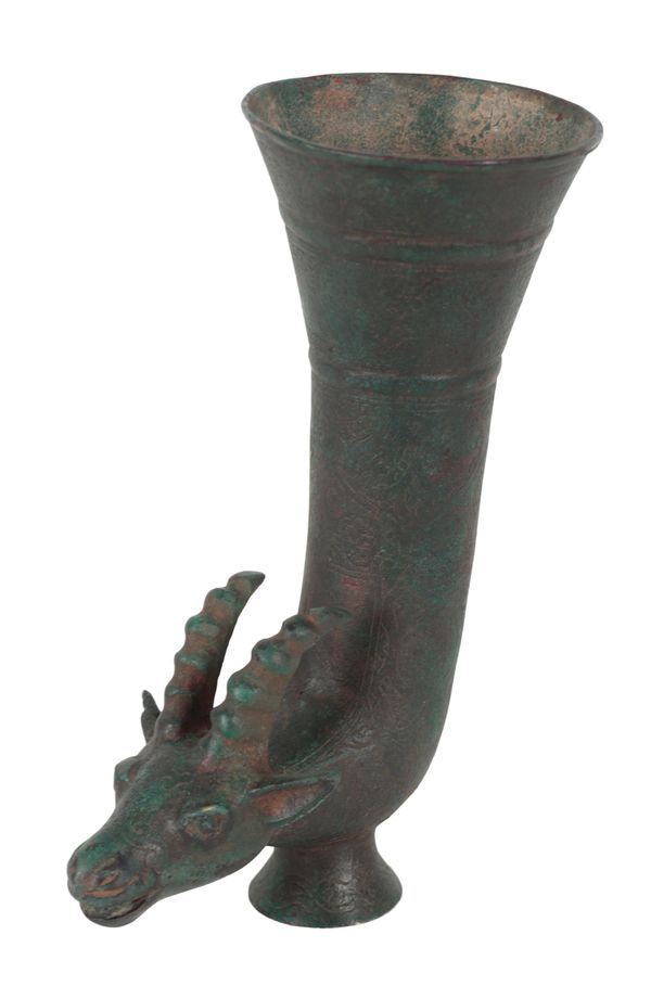 AN ISLAMIC STYLE BRONZE RHYTON