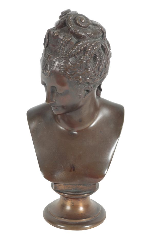 AFTER JEAN GOUJON (c.1510-c.1567) A BRONZE BUST OF DIANA