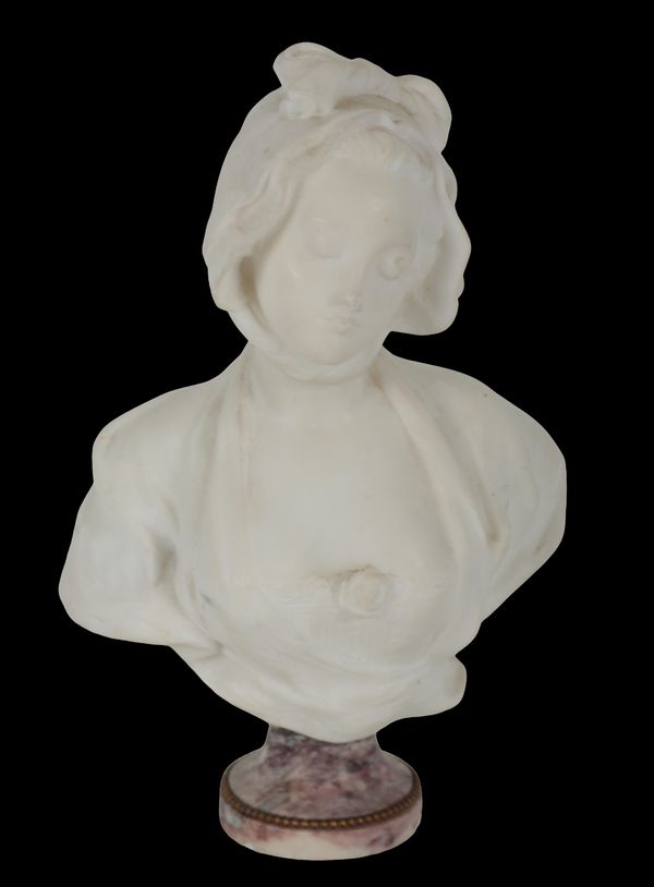 FRENCH SCHOOL, A MARBLE BUST OF A WOMAN