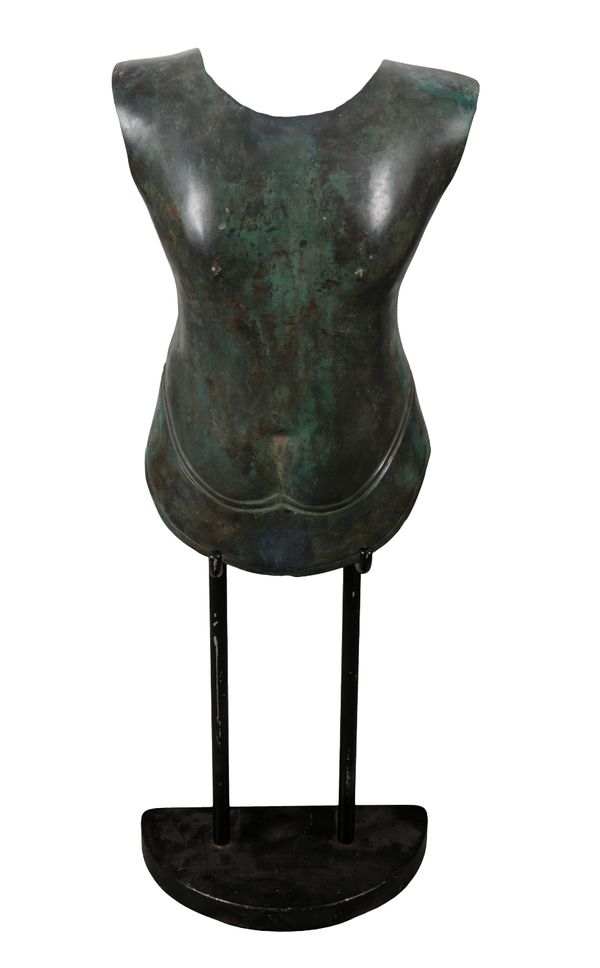 A GREEK STYLE BRONZE BREAST PLATE