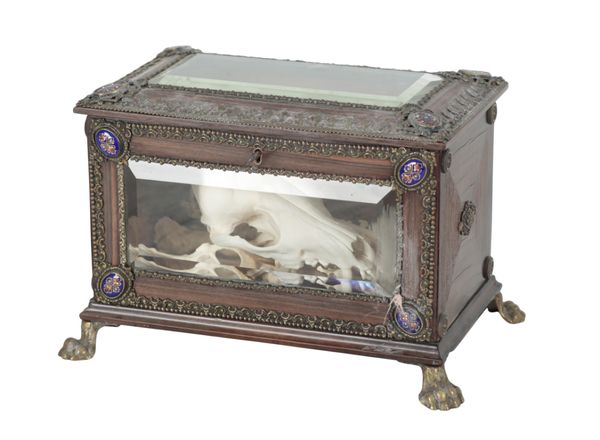 A CONTINENTAL COROMANDEL, GLAZED AND GILT METAL MOUNTED CASKET