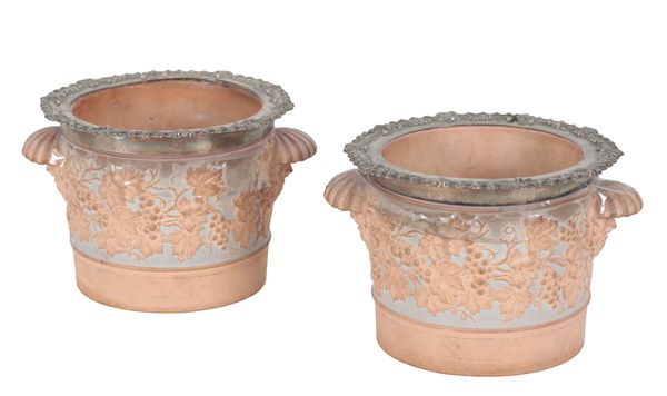 A PAIR OF SPODE EARTHENWARE WINE COOLERS