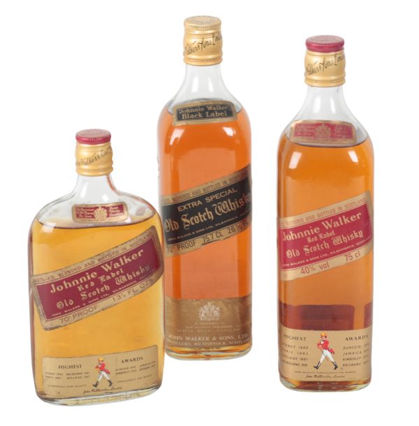 JOHNNIE WALKER: THREE 1970'S/1980'S BOTTLES OF BLENDED SCOTCH WHISKY