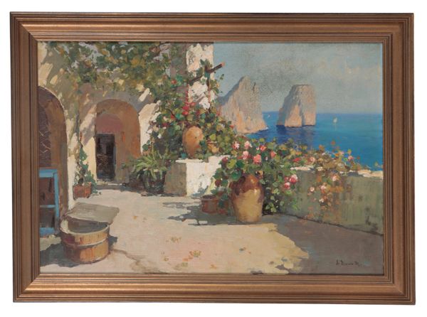 ITALIAN SCHOOL 20TH CENTURY, A MEDITERRANEAN TERRACE