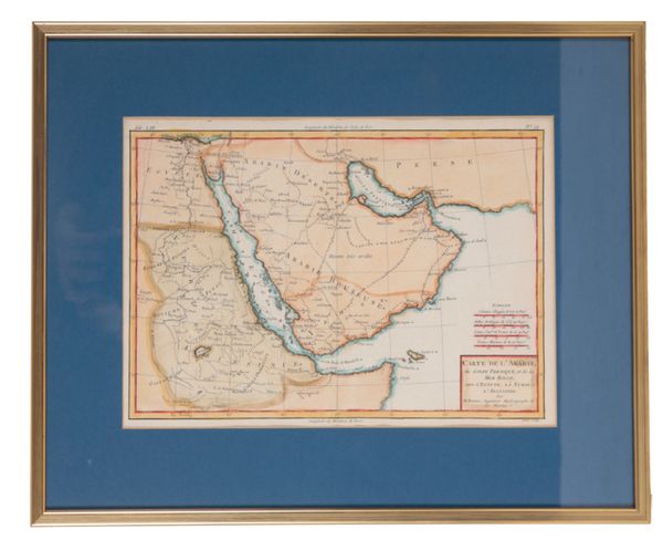 AFTER BONNE, AN ENGRAVED AND HAND-COLOURED MAP OF ARABIA