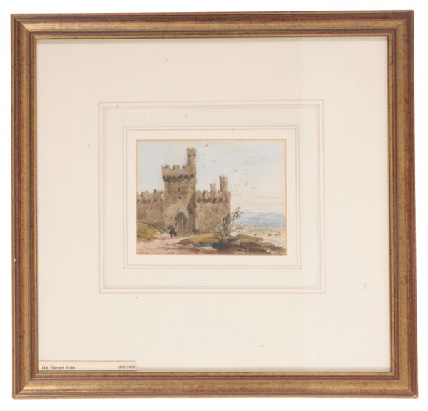 ATTRIBUTED TO EDWARD WEBB (c.1805-1854) Figures before a ruined keep