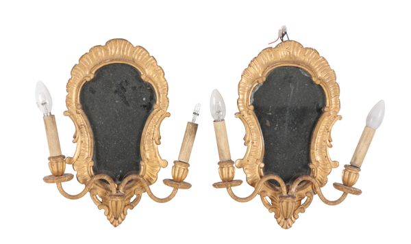 A PAIR OF GEORGE II STYLE GIRANDOLE WALL LIGHTS