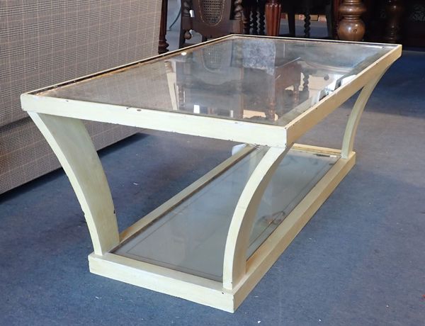 A FRENCH ART DECO STYLE MIRRORED COFFEE TABLE