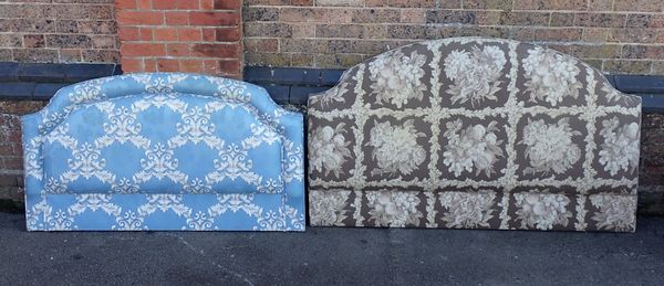 TWO UPHOLSTERED HEADBOARDS