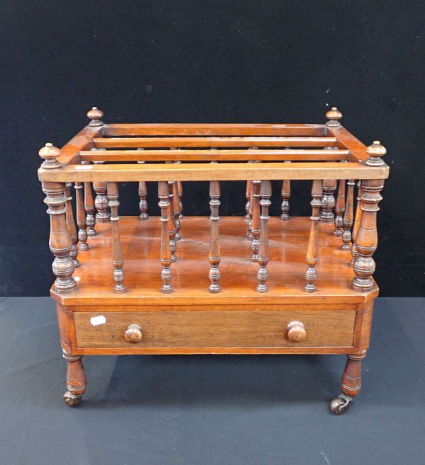 A VICTORIAN WALNUT CANTERBURY