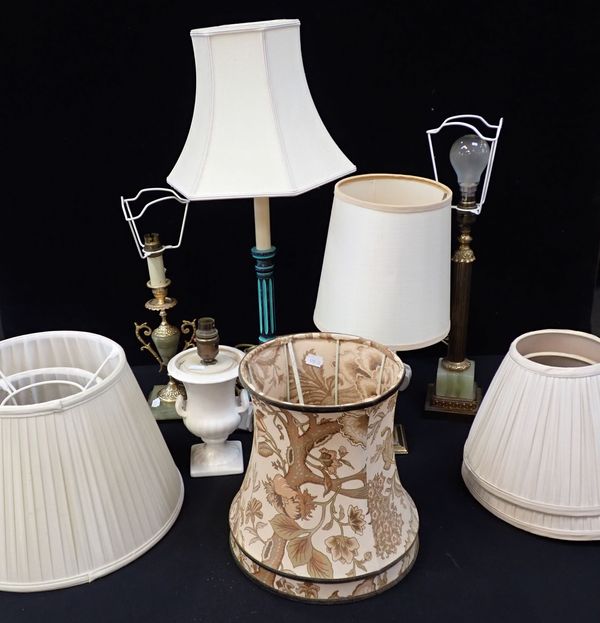 A COLLECTION OF TABLE LAMPS