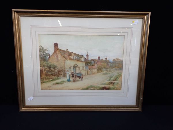 F.J. KNOWLES: VILLAGE SCENE, WITH CART