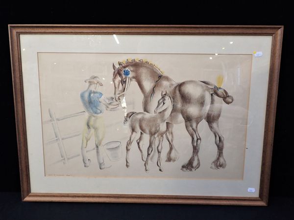 JOHN R. SKEAPING: 'MARE AND FOAL', LITHOGRAPH