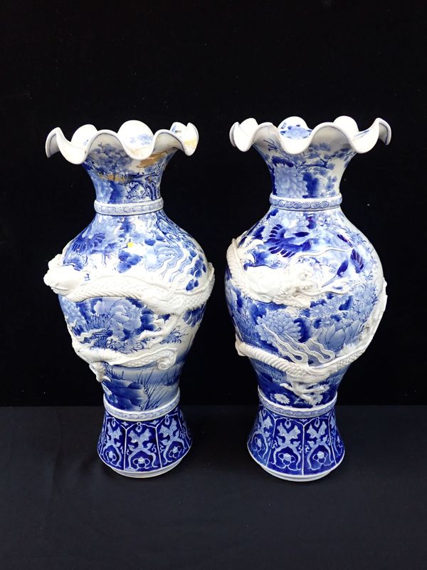 AN IMPRESSIVE PAIR OF CHINESE VASES