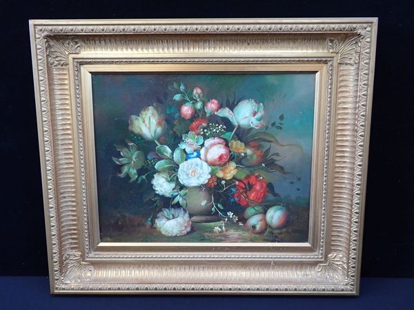 A DUTCH STYLE FLOWER PAINTING, SIGNED 'J. LOMBERG'