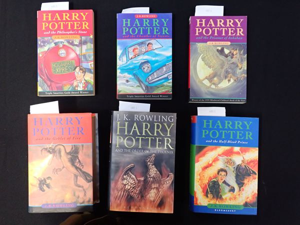 J.K. ROWLING: SIX HARRY POTTER BOOKS, INCLUDING THREE HARDBACKS