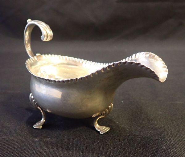 A GEORGE III SILVER OVAL SAUCE BOAT