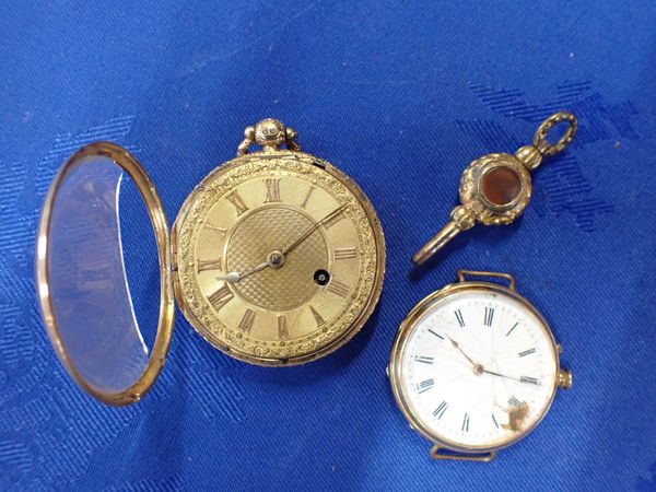 A GENTLEMAN'S 18CT GOLD OPEN FACE POCKET WATCH