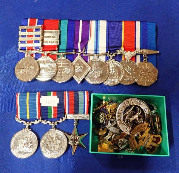 A GROUP OF SERVICE MEDALS AWARDED TO LIEUT R J FITZGERALD KRRC