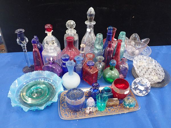 A COLLECTION OF COLOURED GLASSWARE