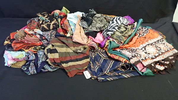 A COLLECTION OF HEAD SCARVES