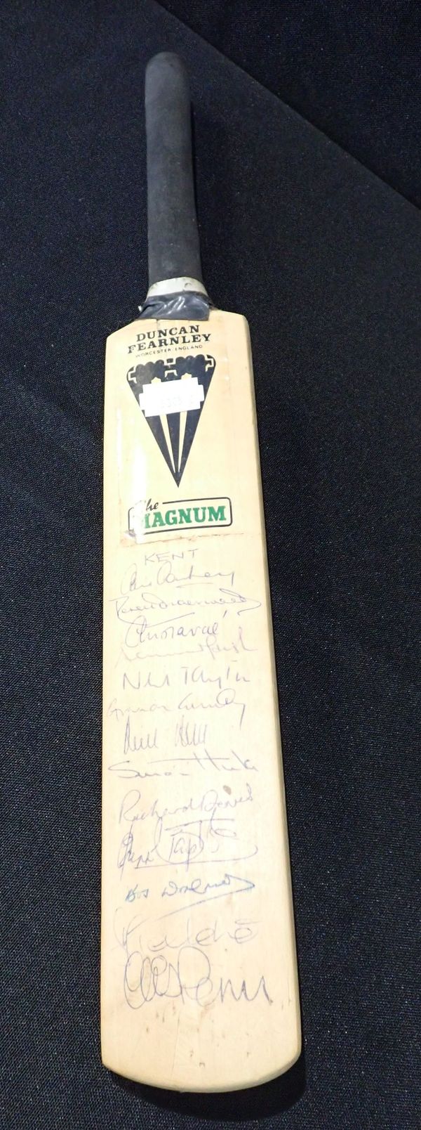 A MINIATURE PRESENTATION CRICKET BAT SIGNED WITH A KENT TEAM (YEAR UNKNOWN)