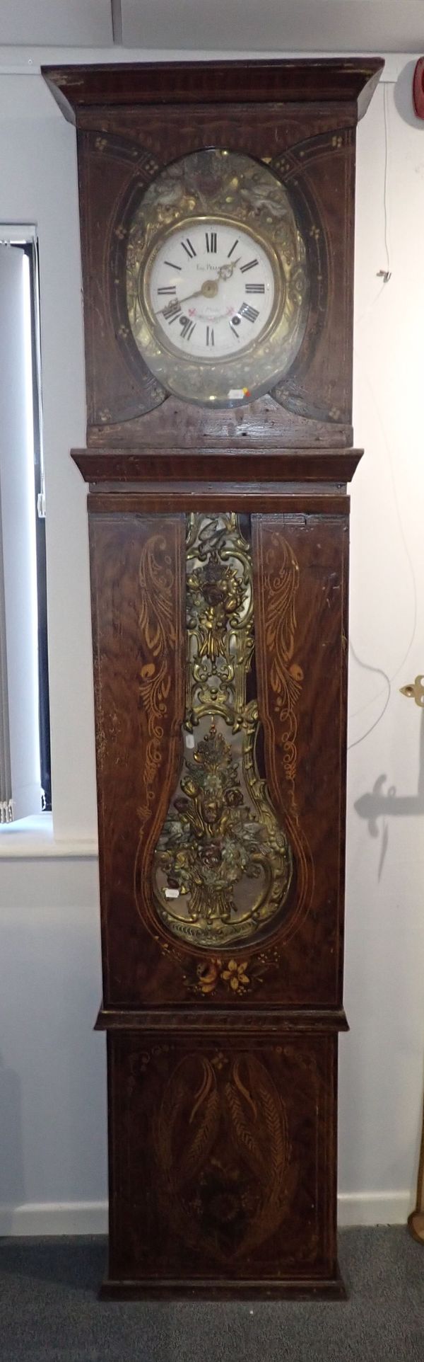 A 19TH CENTURY COMTOISE LONGCASE CLOCK