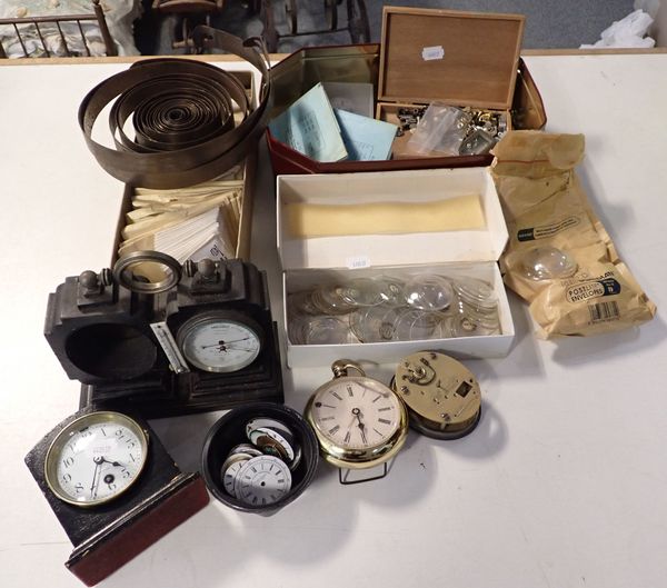 A COLLECTION OF CLOCK AND WATCH COMPONENTS