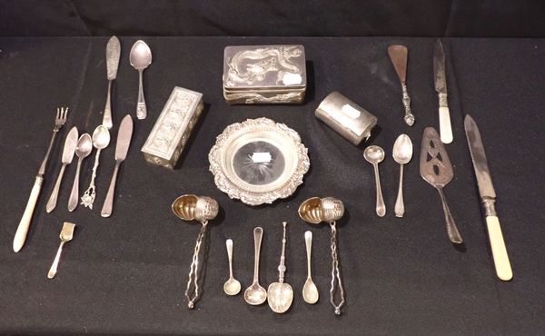 A QUANTITY OF WHITE METAL AND PLATED WARES