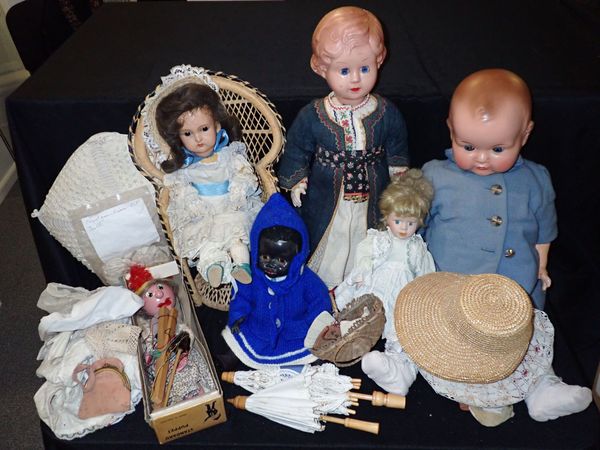 VARIOUS COMPOSITION AND PLASTIC HEAD DOLLS