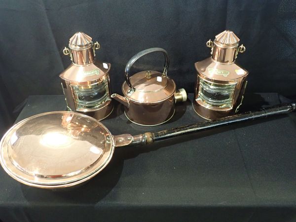 A PAIR OF PORT AND STARBOARD BOW LIGHTS, HIGHLY POLISHED