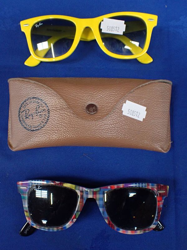 TWO PAIRS OF RAYBAN SUNGLASSES