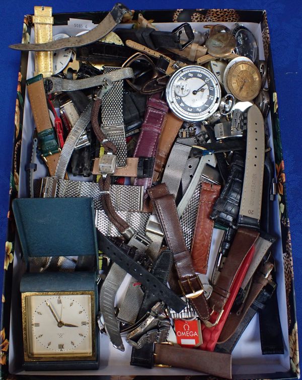 A COLLECTION OF WATCHES, STRAPS AND COMPONENTS