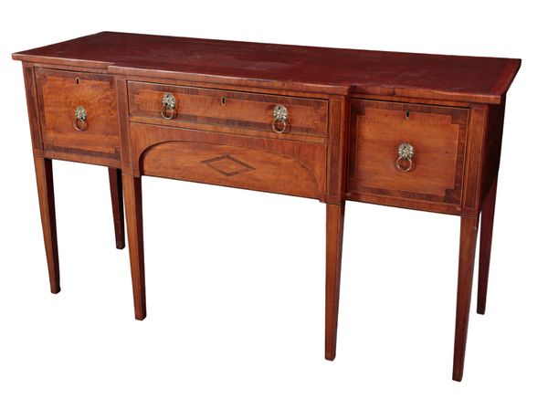 A REGENCY MAHOGANY BREAKFRONT SIDEBOARD