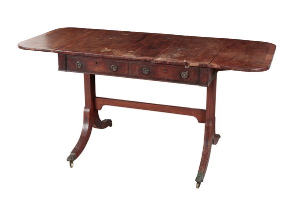 A REGENCY MAHOGANY AND CROSS-BANDED SOFA TABLE