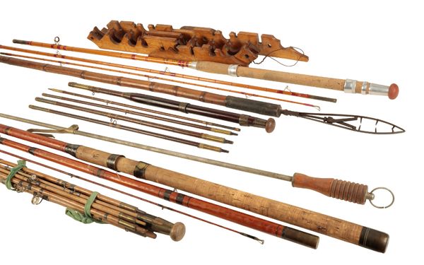 AN ALLCOCKS WIZARD BAMBOO THREE PIECE SPINNING ROD