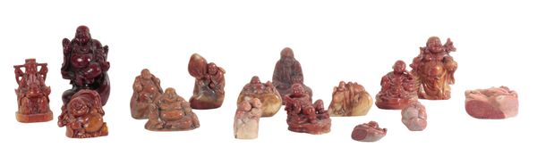 A COLLECTION OF CHINESE FIGURAL CARVINGS